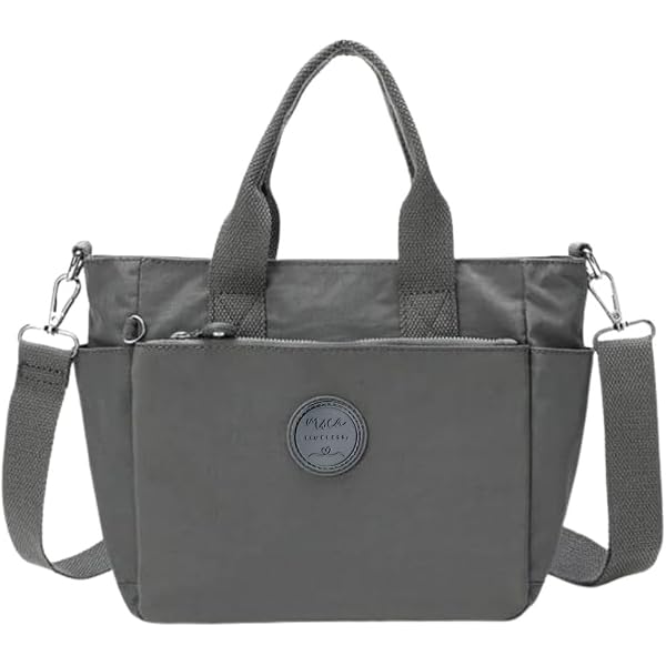 Buy Women Lightweight Nylon Tote Bag Multiple Pockets Top Handle